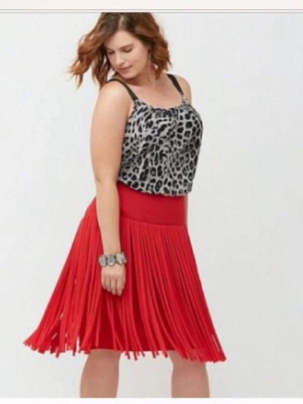 NWOT LANE BRYANT RED CAR WASH SKIRT 14